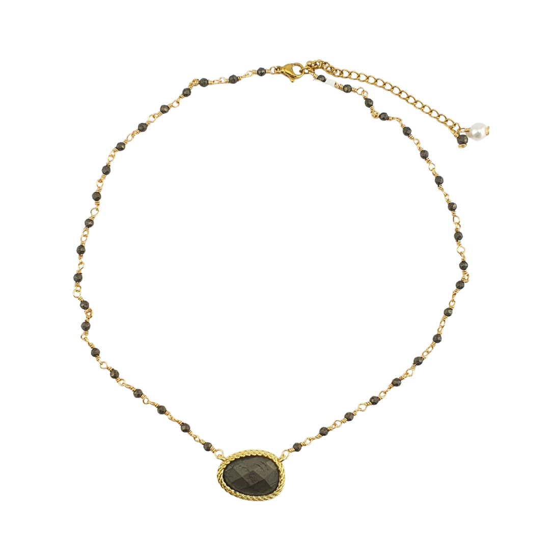 Cadena labradorita gris engarce