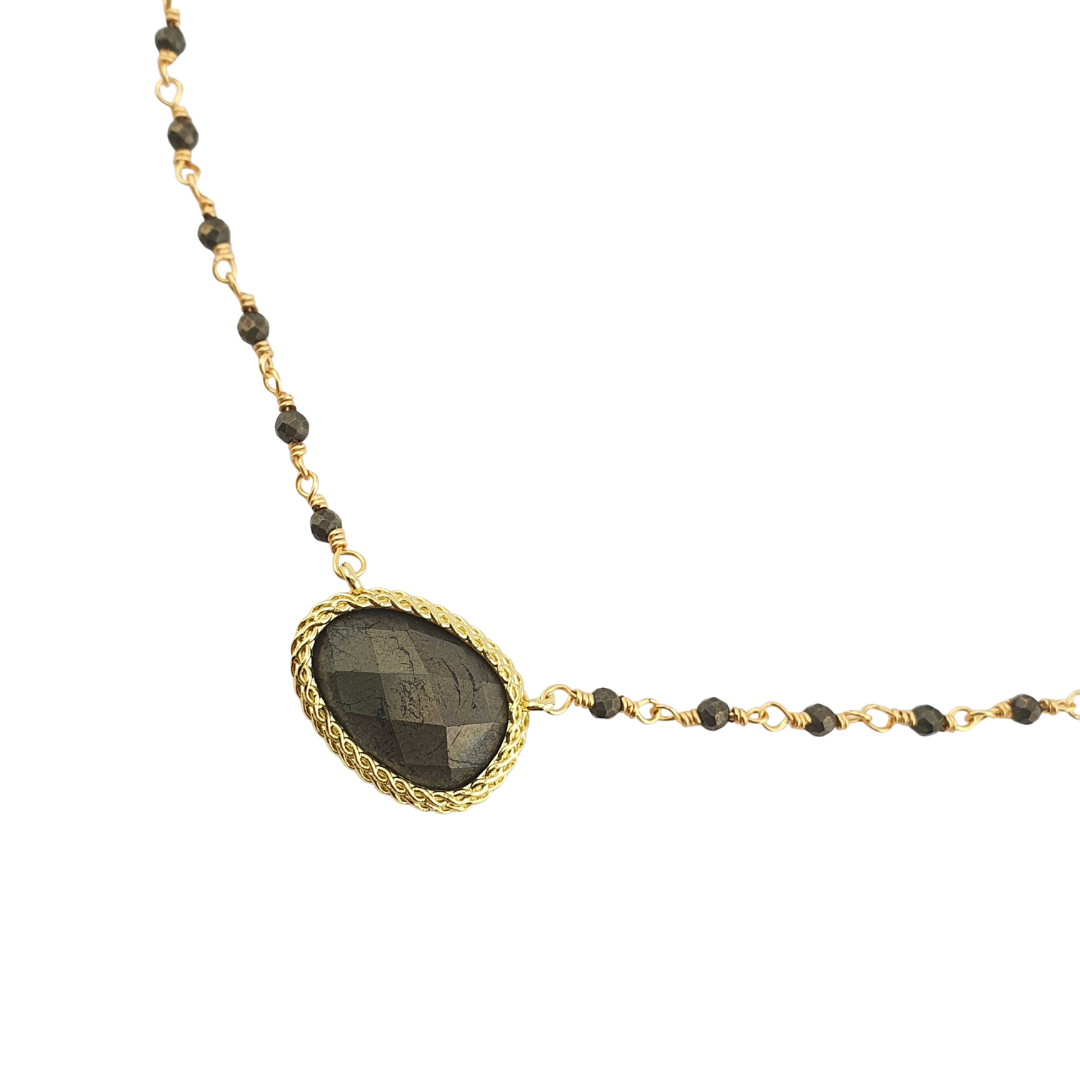 Cadena labradorita gris engarce