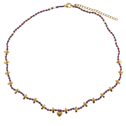 Collar cristal checo lenguetas y corazon