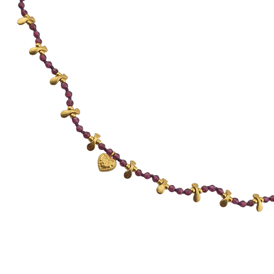 Collar cristal checo lenguetas y corazon