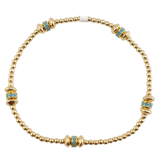 Pulsera bolas 2 mm redondel circonias botones