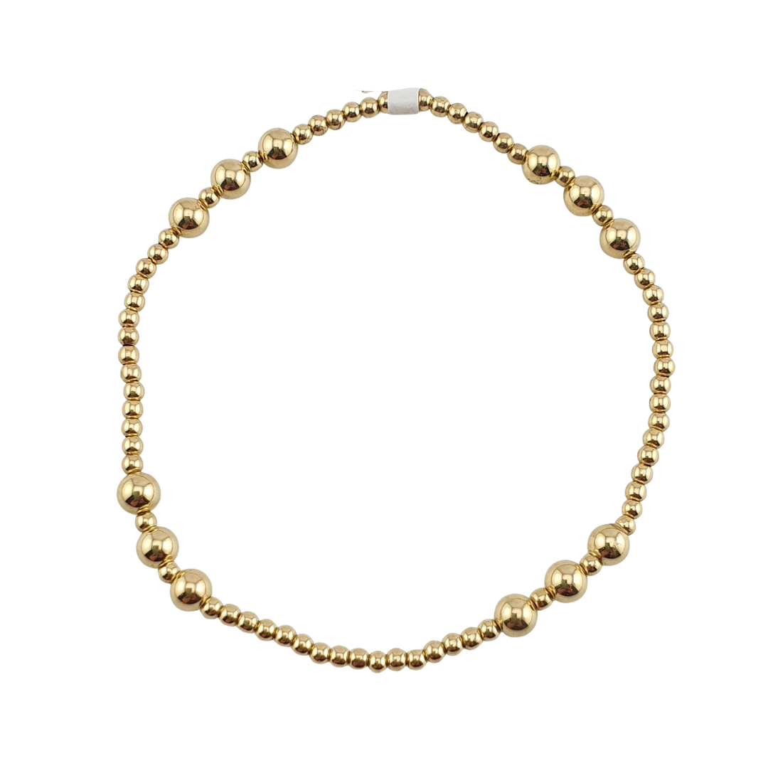 Pulsera bolitas 2mm y 3 bolitas 4mm  espaciados