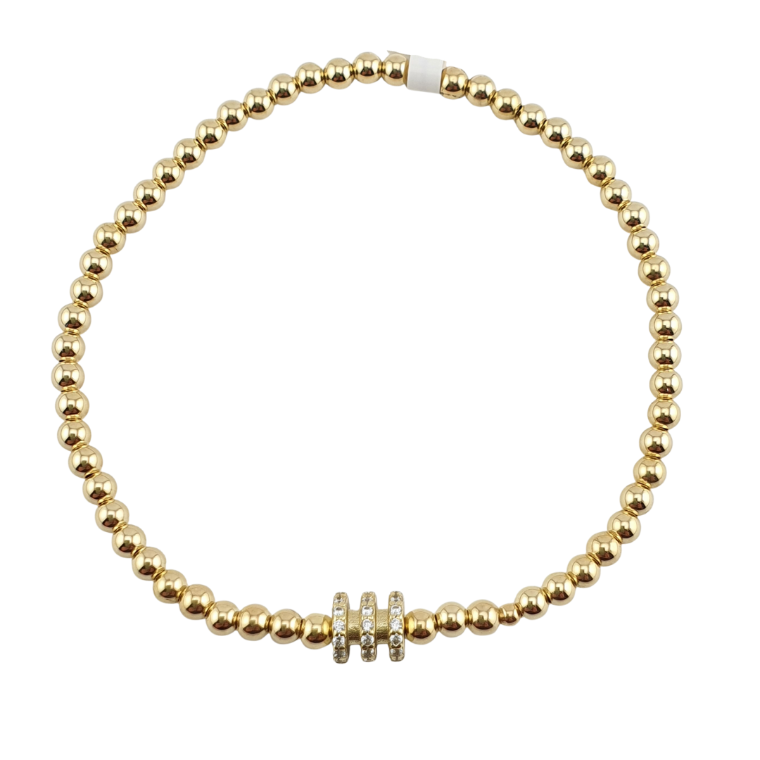 Pulsera bolitas 3mm barril 3 lineas