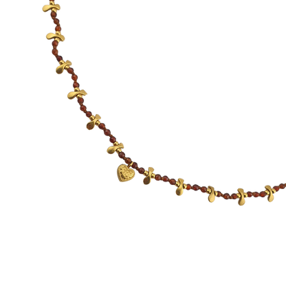 Collar cristal checo lenguetas y corazon