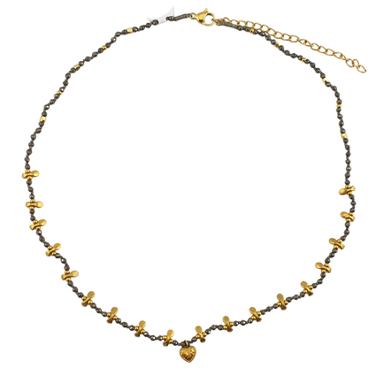 Collar cristal checo lenguetas y corazon