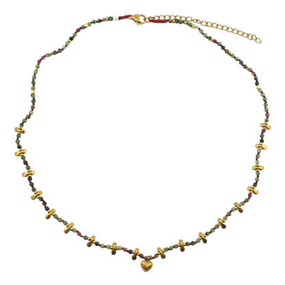 Collar cristal checo lenguetas y corazon