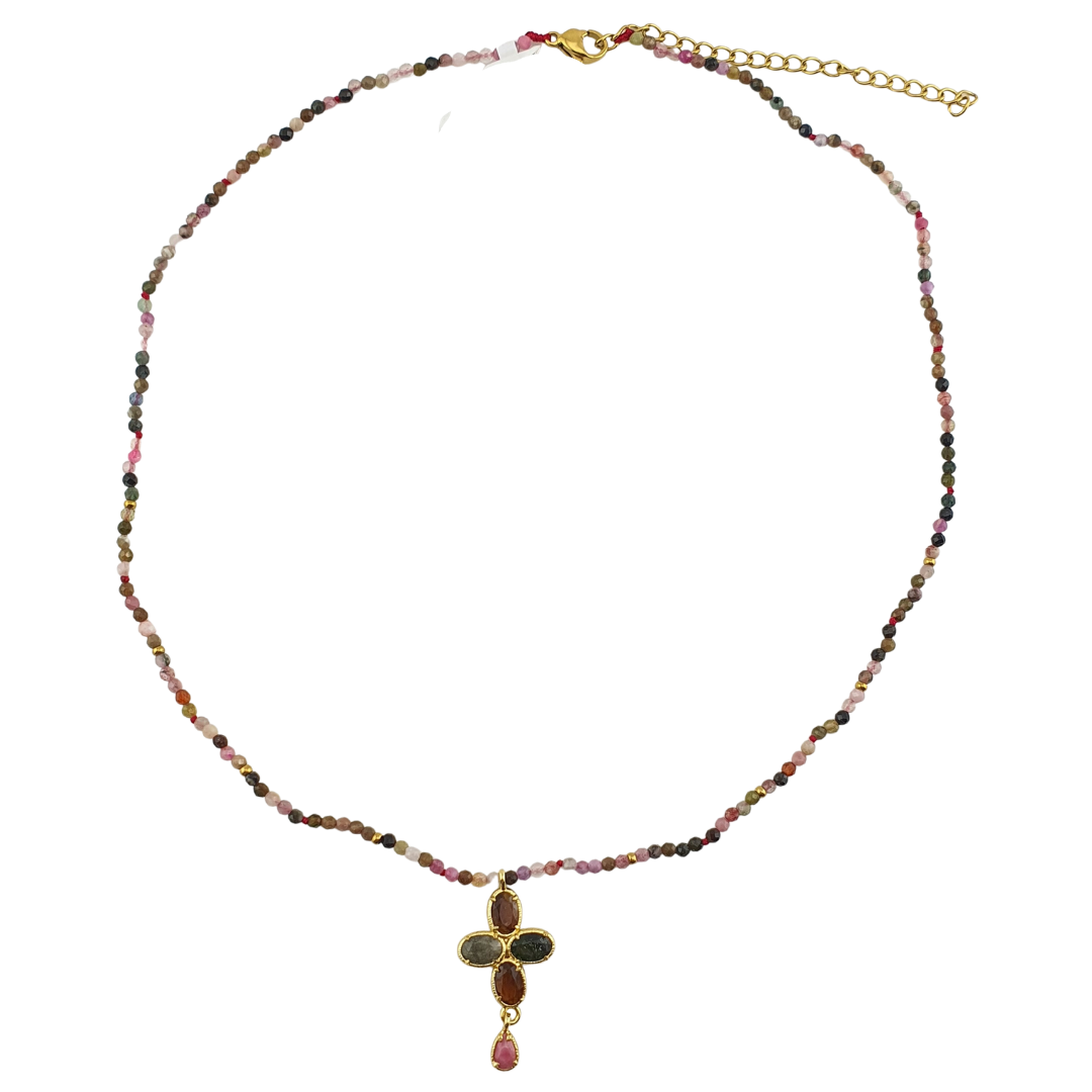 Collar turmalinas con cruz
