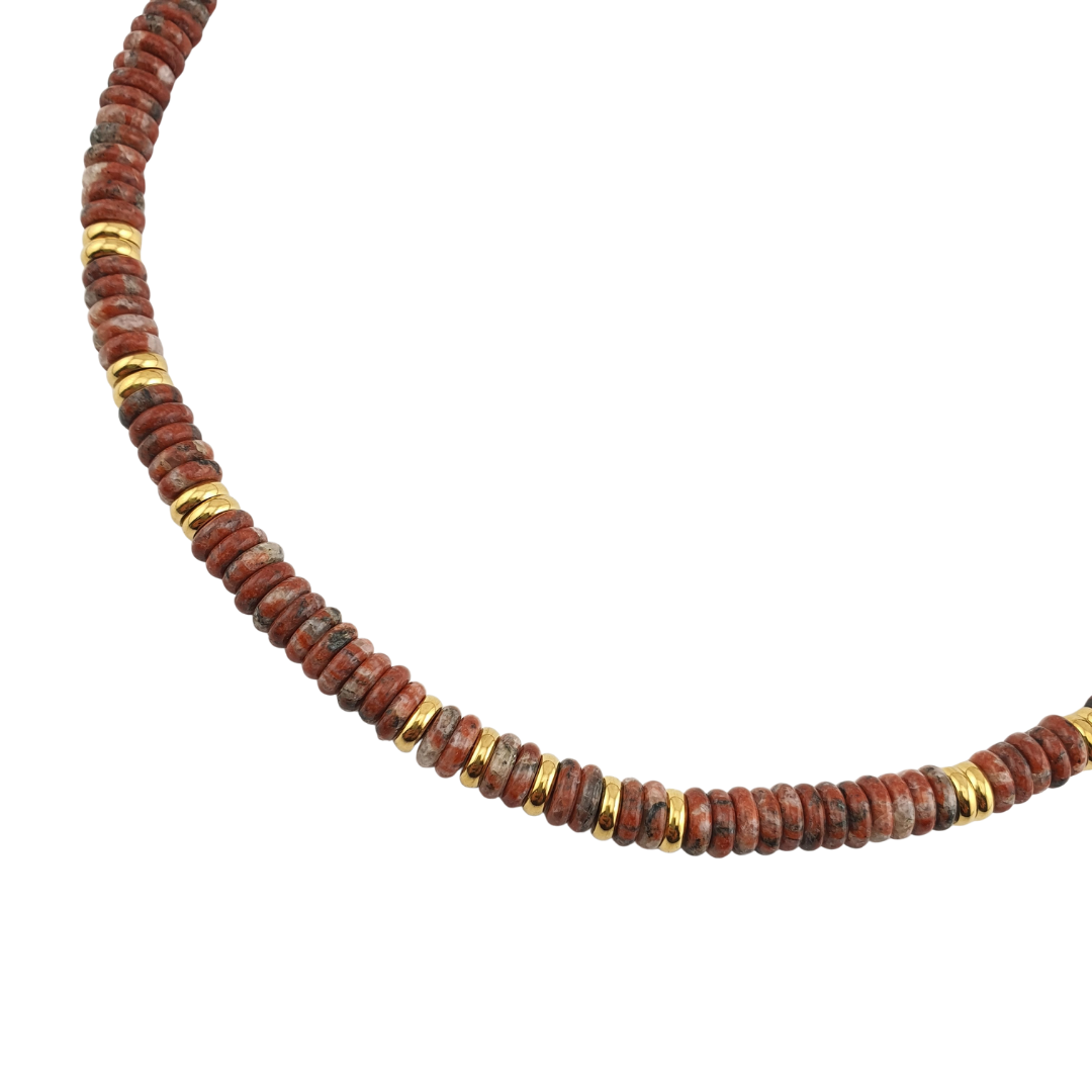 Choker Pukka rodocrosita terracota