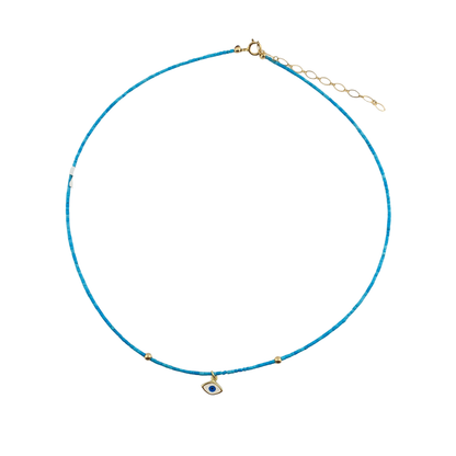 Collar micro turquesa elefante y ojito