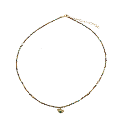 Collar turquesa africana tierra ojo