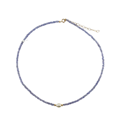 Collar tanzanita perla