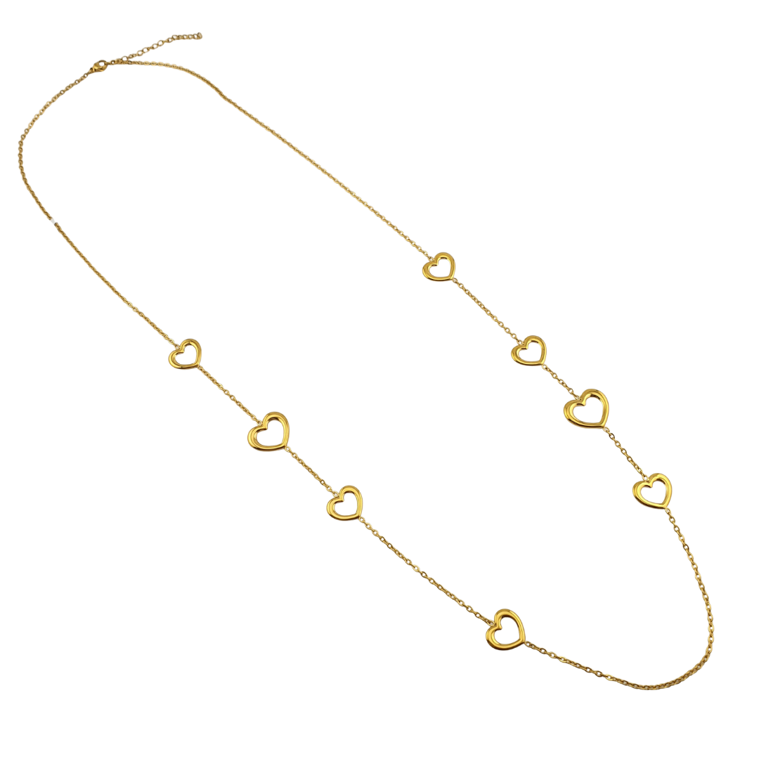 Cadena larga de corazones