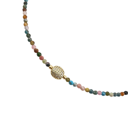 Collar turmalinas opacas ojo gota