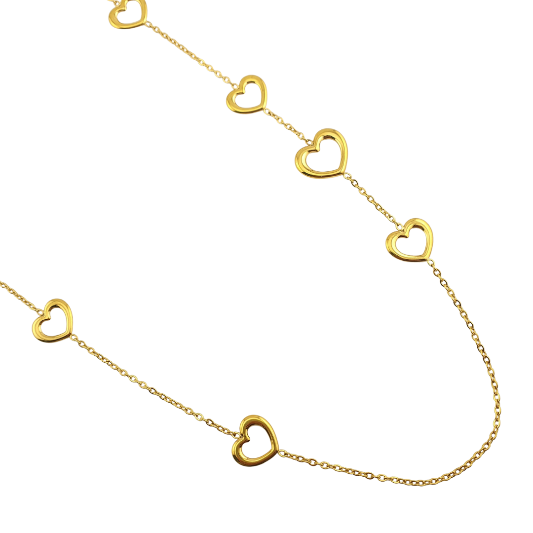 Cadena larga de corazones