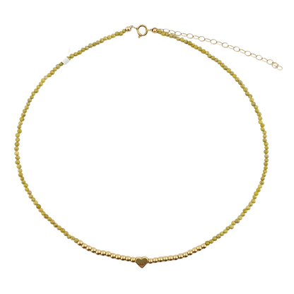 Collar Jasper bolitas corazon