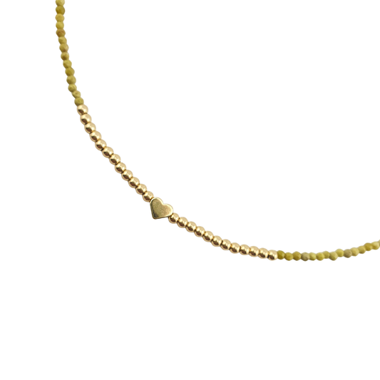 Collar Jasper bolitas corazon