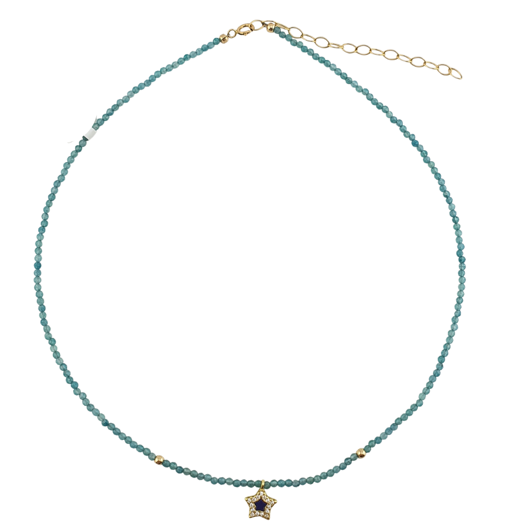 Collar aquamarina estrella