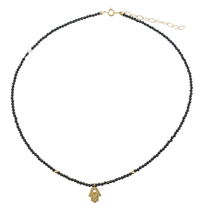 Collar de espinela negra y dije