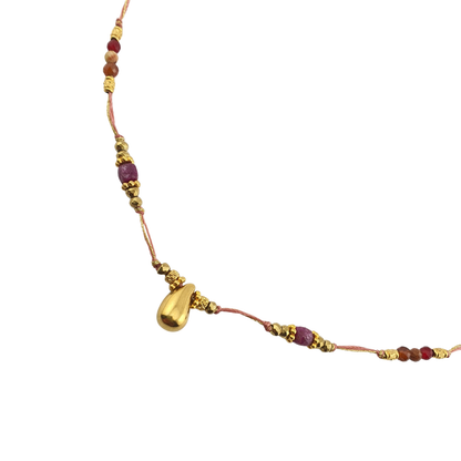 Collar hilo agata 3 tonos gota