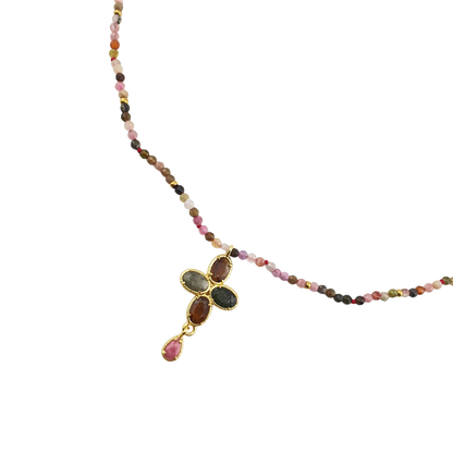 Collar turmalinas con cruz