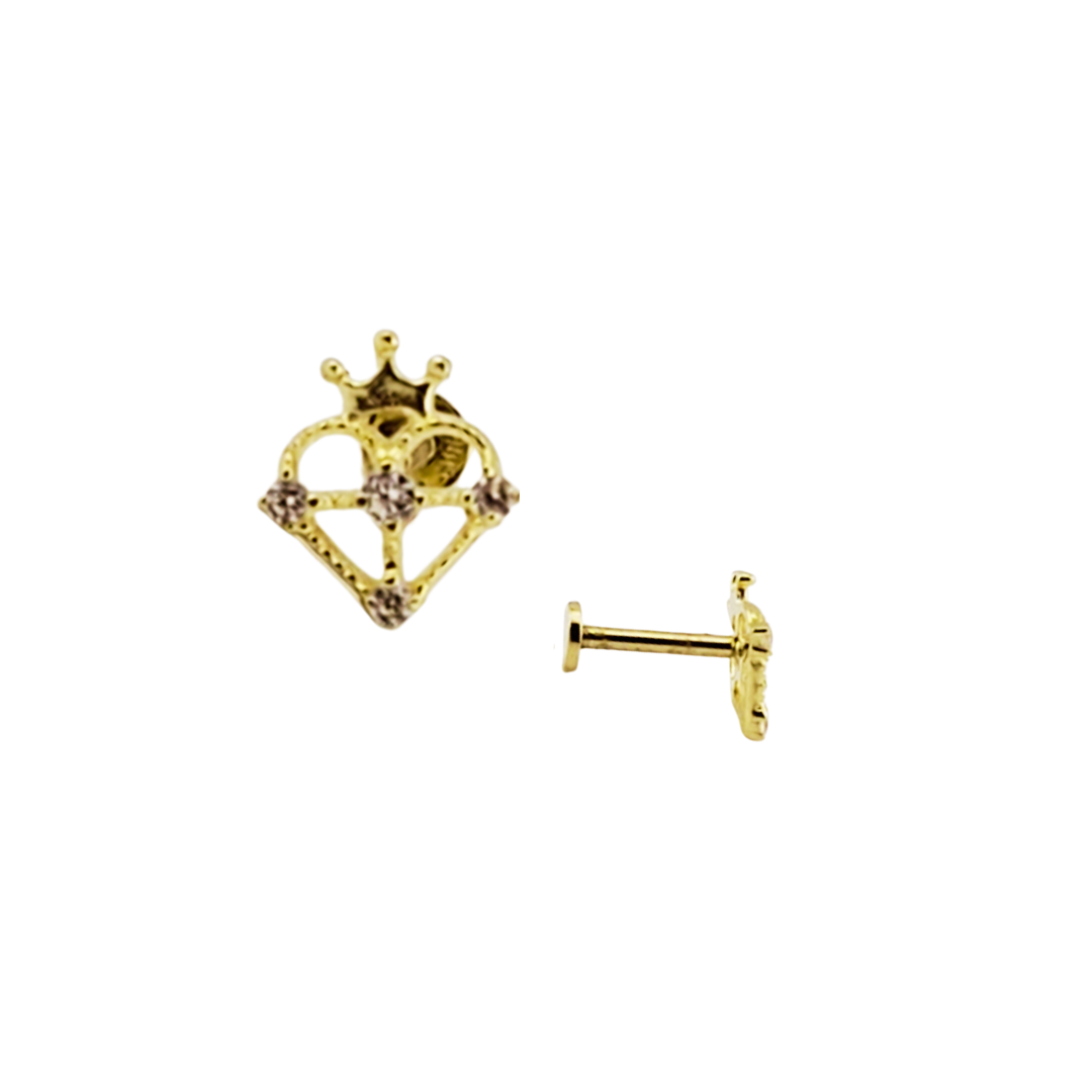 Arete corazon corona oro