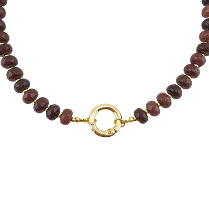 Collar donas agatha cafe broche frente