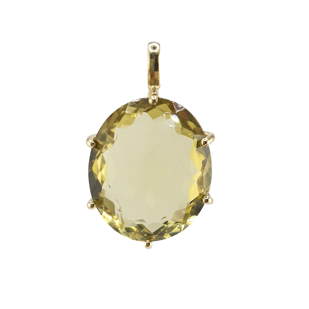 Dije oval Topacio Amarillo