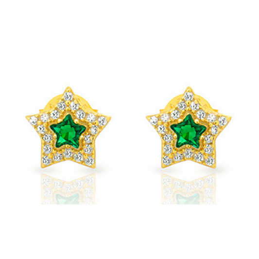 Arete estrella doble circonia