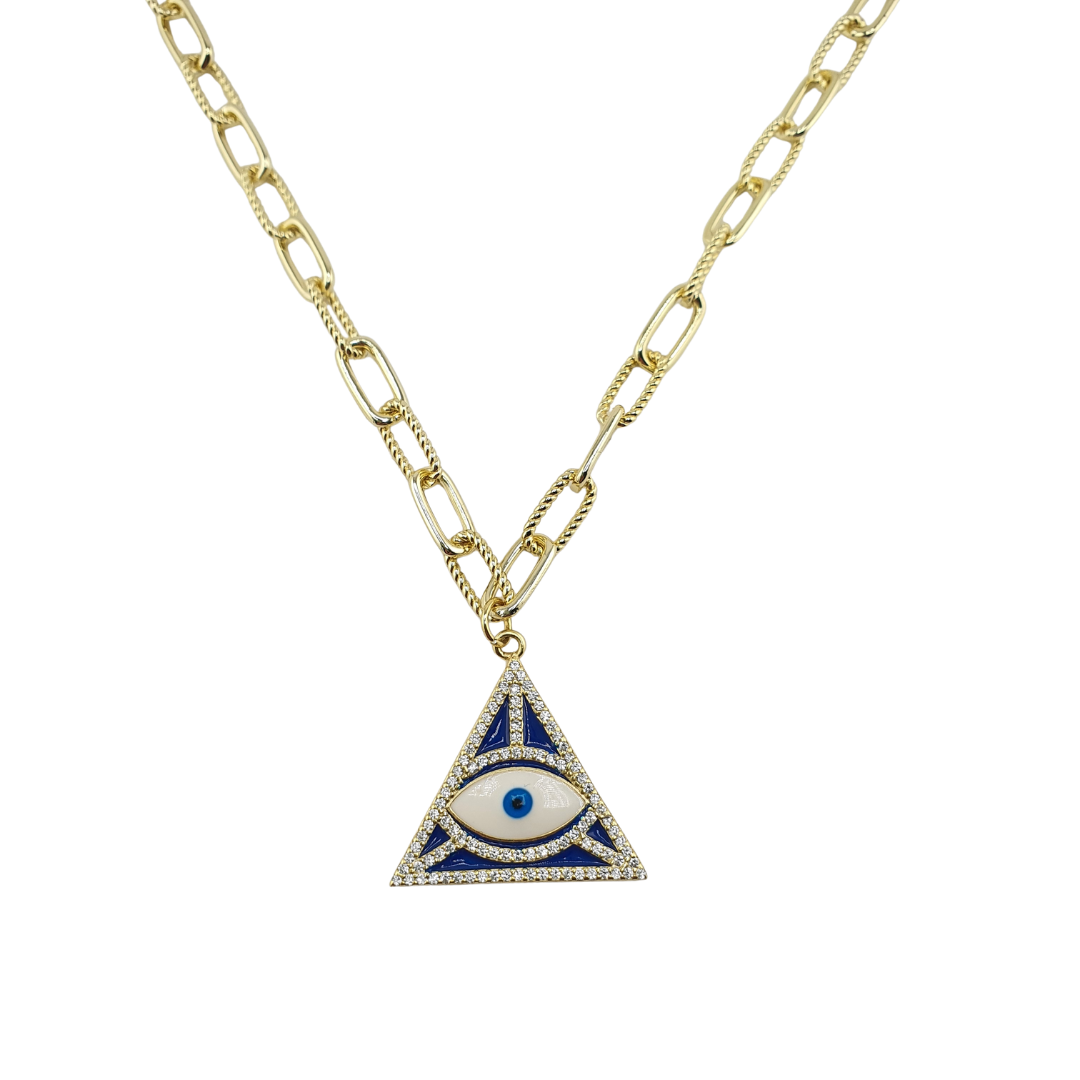 Cadena paper clip ojo piramide enamel