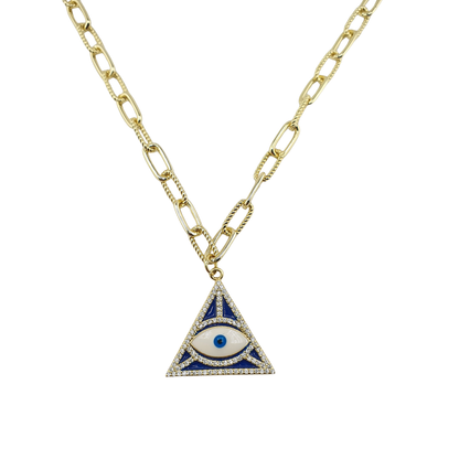 Cadena paper clip ojo piramide enamel