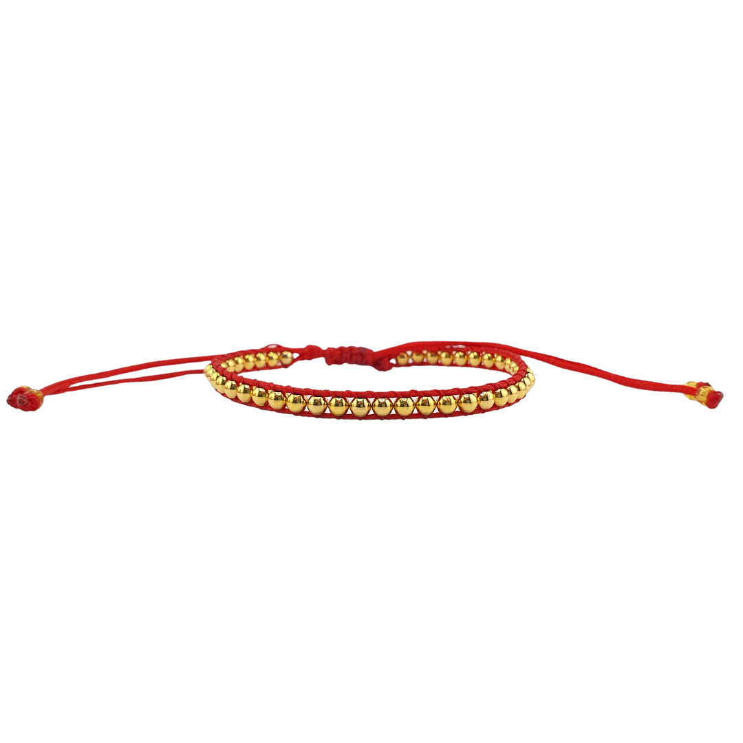 Pulsera tejida bolitas