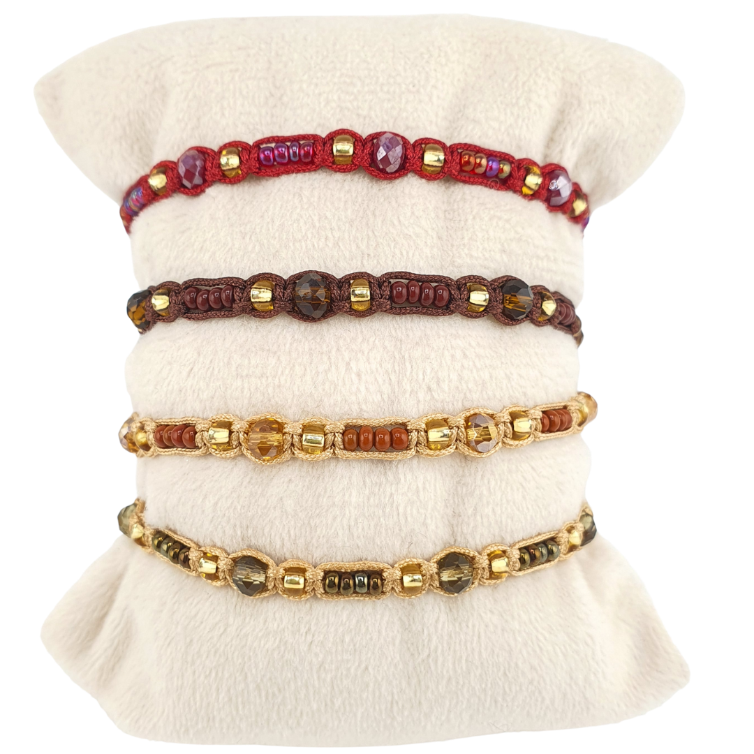 Pulsera cristal checo entre tejido