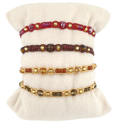 Pulsera cristal checo entre tejido