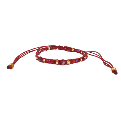 Pulsera cristal checo entre tejido