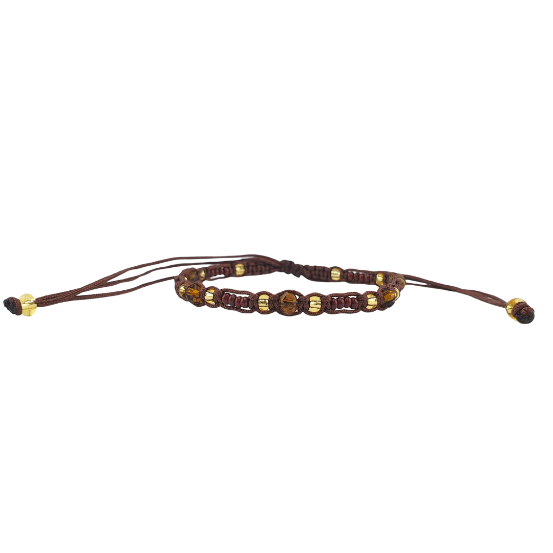 Pulsera cristal checo entre tejido