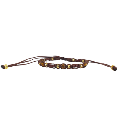 Pulsera cristal checo entre tejido