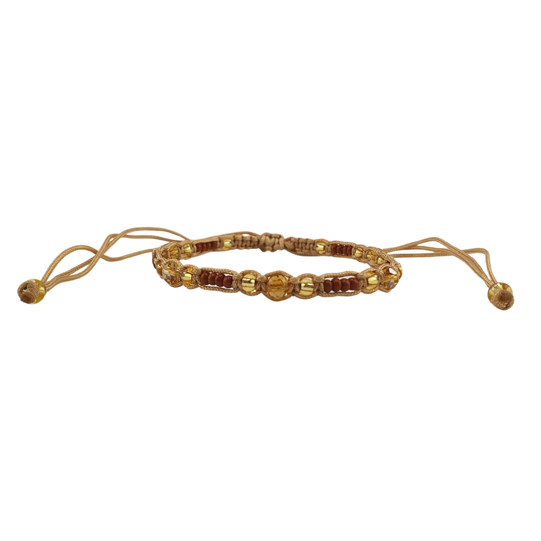 Pulsera cristal checo entre tejido