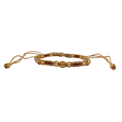 Pulsera cristal checo entre tejido