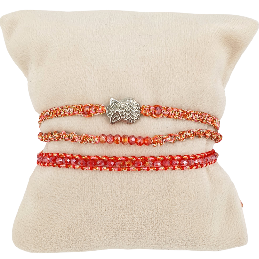 Pulsera triple tejida