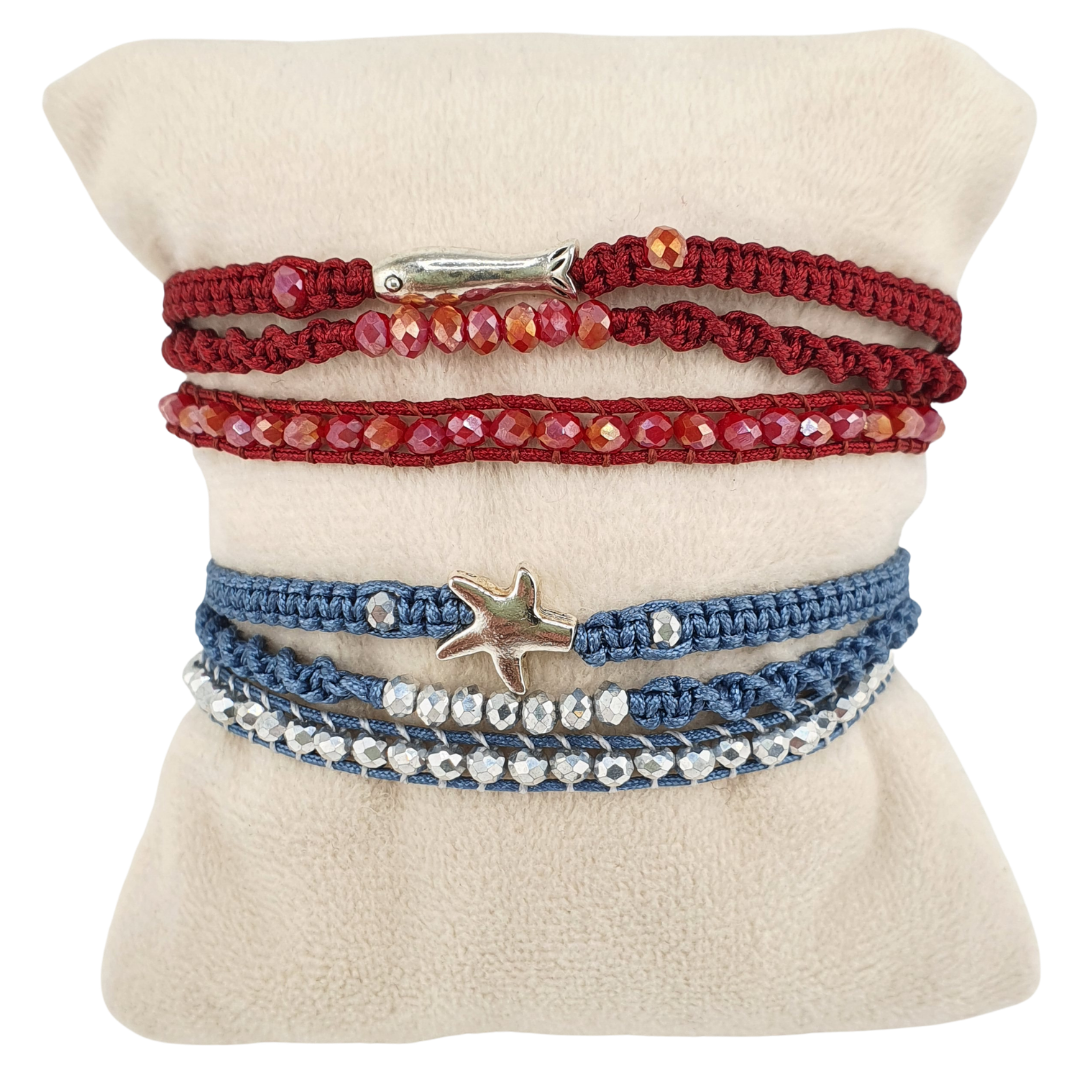 Pulsera triple tejida
