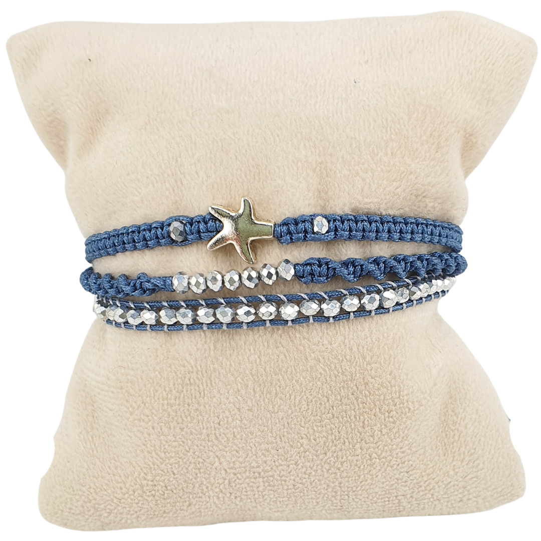 Pulsera triple tejida