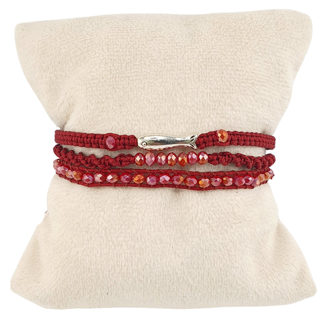 Pulsera triple tejida