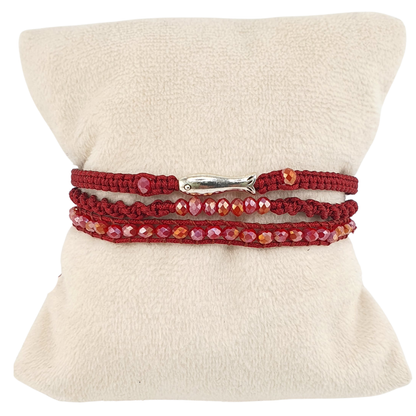 Pulsera triple tejida