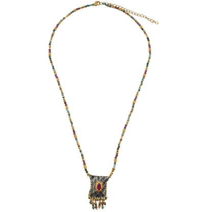 Collar turmalinas rainbow saquito snake gris