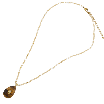 Collar agatha marfil gota ojo detigre