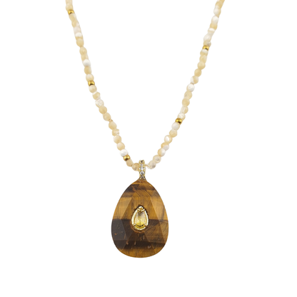 Collar agatha marfil gota ojo detigre