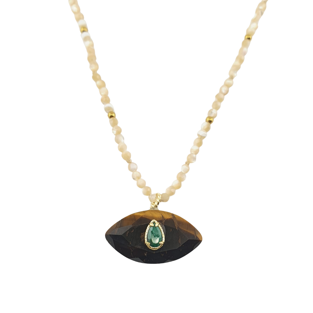 Collar pirita ojo amatista