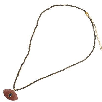 Collar pirita ojo amatista