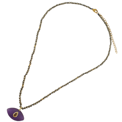 Collar pirita ojo amatista