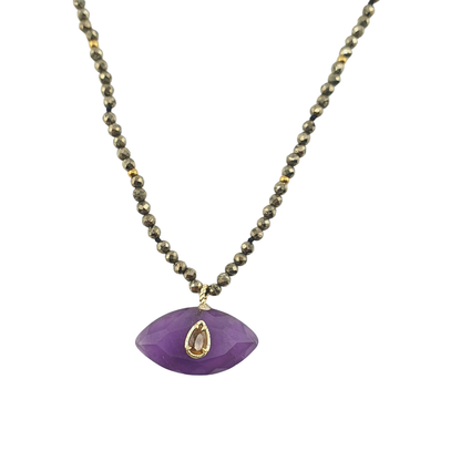 Collar pirita ojo amatista